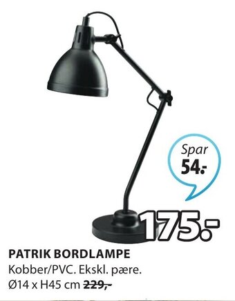 JYSK Patrik Bordlampe tilbud