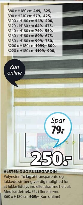 JYSK Alsten Duo Rullegardin tilbud