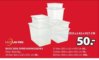 JYSK Basic Box Opbevaringsboks tilbud