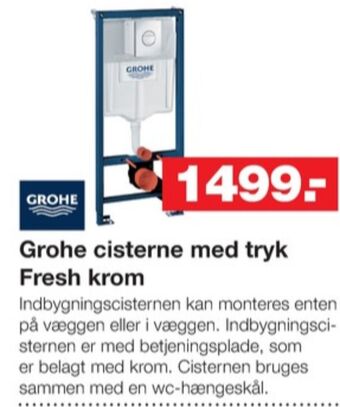 Bauhaus Grohe indbygningscisterne tilbud