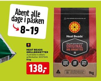 Heat beads grillbriketter