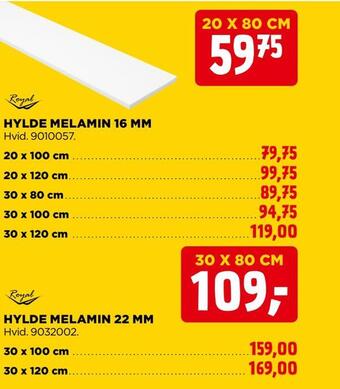 jem & fix Hylde melamin 16 mm tilbud