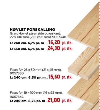 Høvlet forskalling