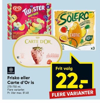 Bilka Frisko eller Carte d'Or Is tilbud