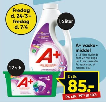 Bilka A+ Vaskemiddel tilbud