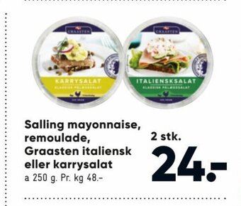 Bilka Salling Mayonnaise, Remoulade, Graasten Italiensk eller Karrysalat tilbud