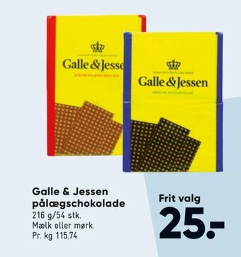Bilka Galle & Jessen Pålægschokolade tilbud