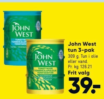Bilka John West Tun 3-pak tilbud