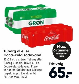 Bilka Tuborg Øl eller Coca-Cola Sodavand tilbud