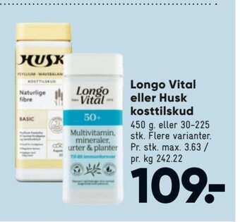 Longo Vital eller Husk Kosttilskud