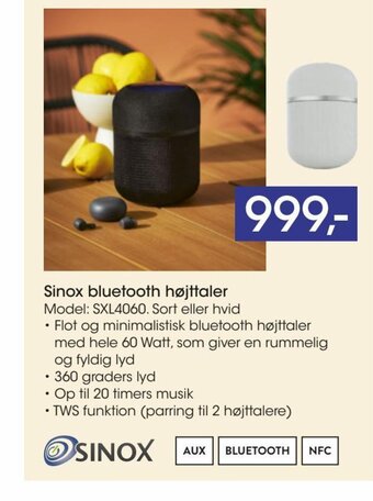 Bilka Sinox Bluetooth Højttaler tilbud