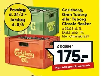 Bilka Carlsberg, Grøn Tuborg eller Tuborg Classic Flasker tilbud
