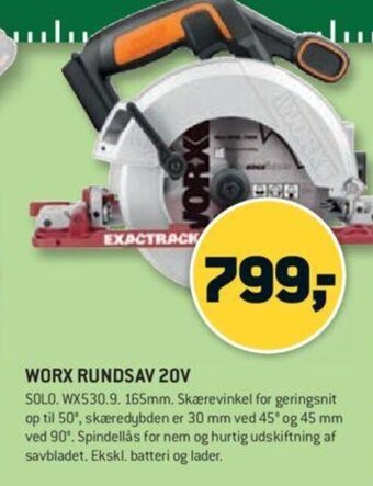 XL-BYG Worx Rundsav 20V tilbud