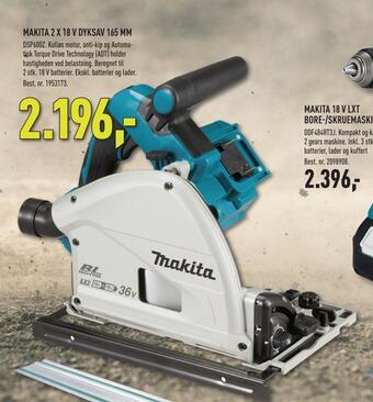 Johannes Fog Makita 2 x 18 v dyksav 165 mm tilbud