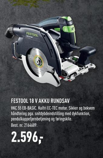 Johannes Fog Festool 18 v akku rundsav tilbud