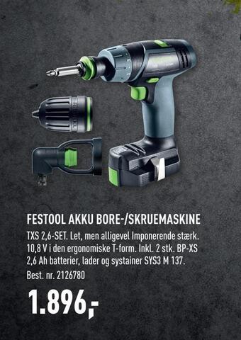 Johannes Fog Festool akku bore-/skruemaskine tilbud