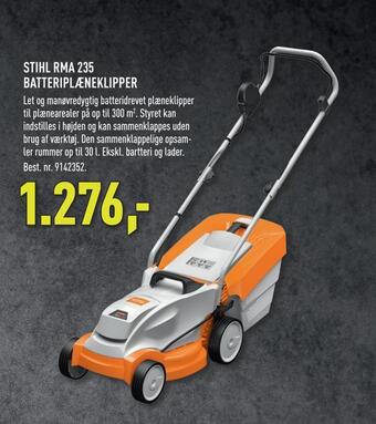 Johannes Fog Stihl rma 235 batteriplæneklipper tilbud