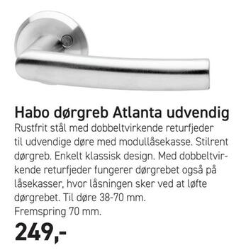 Johannes Fog Habo dørgreb atlanta udvendig tilbud