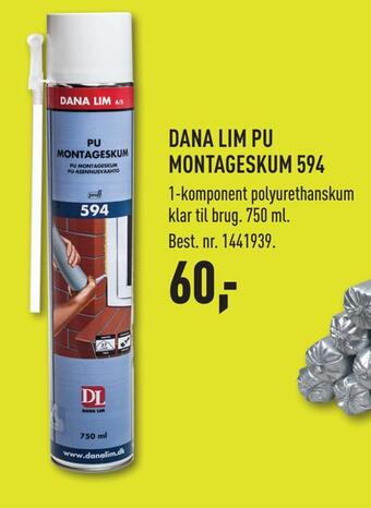 Johannes Fog Dana lim pu montageskum 594 tilbud