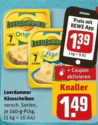 REWE DE Leerdammer Käsescheiben tilbud