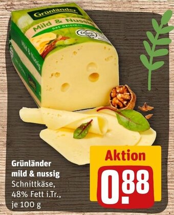 REWE DE Grünländer Mild & Nussig tilbud