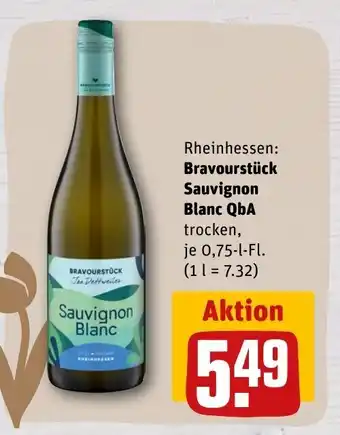 REWE DE Bravourstück Sauvignon Blanc Qba tilbud