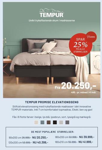 Drømmeland Tempur promise elevationsseng tilbud