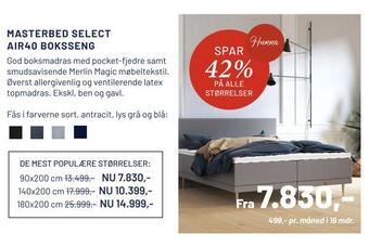 Drømmeland Masterbed select air40 boksseng tilbud