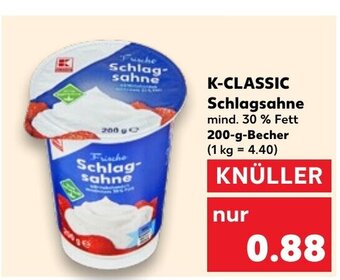 Kaufland K-Classic Schlagsahne tilbud