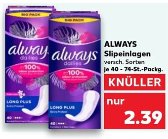 Kaufland Always Slipeinlagen tilbud