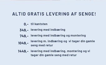 Altid gratis levering af senge