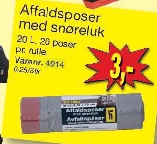 Harald Nyborg Affaldsposer med snøreluk tilbud