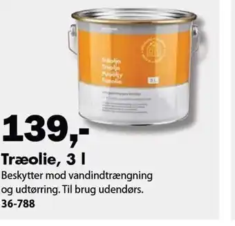 Biltema Træolie, 3 l tilbud