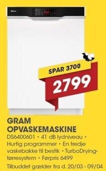 Punkt1 Gram opvaskemaskine tilbud