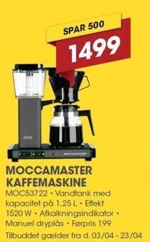 Punkt1 Moccamaster kaffemaskine tilbud