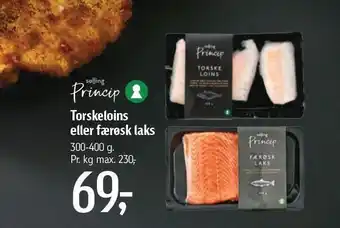 Føtex Salling princip torskeloins eller færøsk laks tilbud