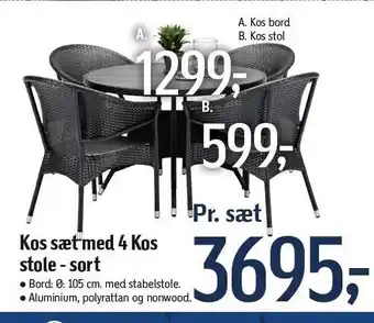Føtex Kos sæt m. 4 kos stole tilbud