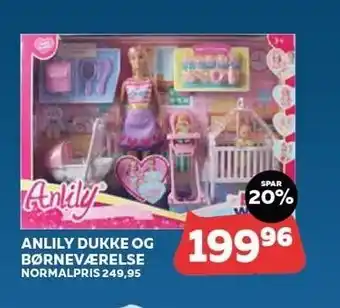 Legekæden Anlily dukke og børneværelse tilbud