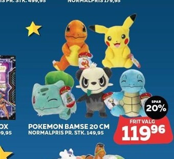Legekæden Pokemon bamse 20 cm tilbud