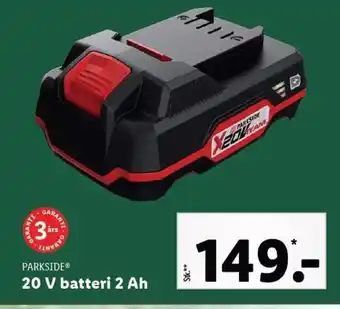 Lidl 20 V Batteri 2 Ah tilbud