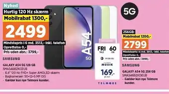 Power Samsung galaxy a54 5g 128 gb eller samsung galaxy a54 5g 256 gb tilbud