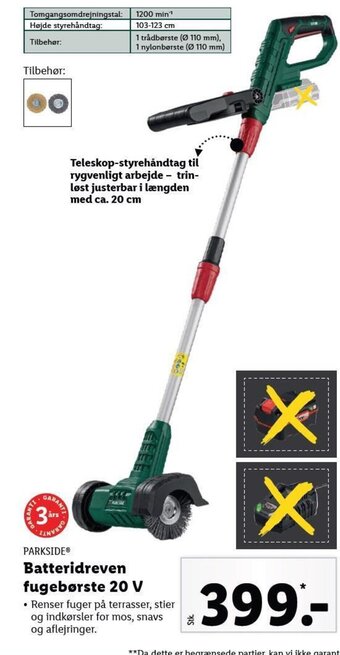 Batteridreven Fugeborste 20 V