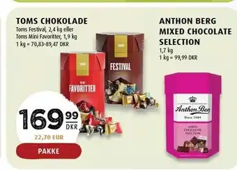 Scandinavian Park Toms chokoolade eller anthon berg mixed chocolate selection tilbud