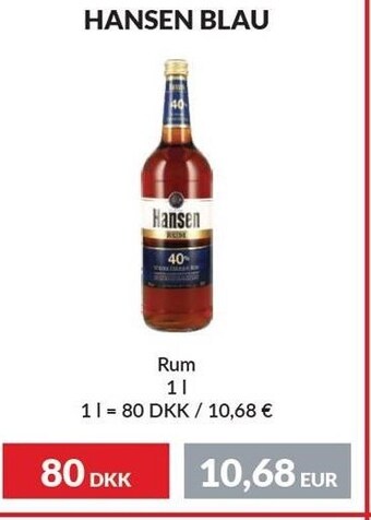 Nielsen's Discount Hansen blau rum tilbud