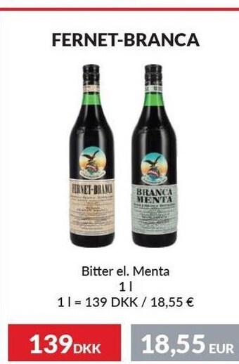 Nielsen's Discount Fernet-branca bitter el. menta tilbud