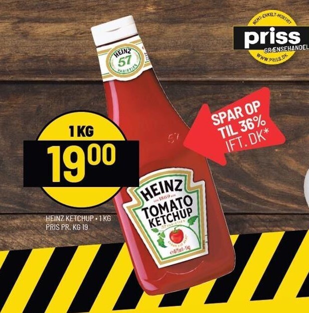 Heinz ketchup 1 kg tilbud hos Priss