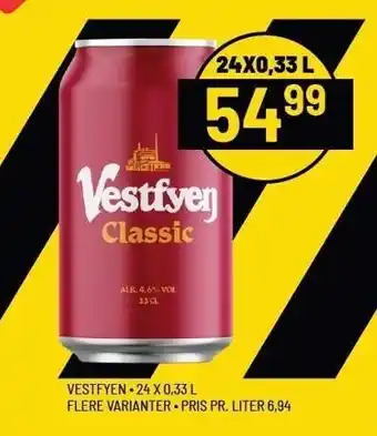 Priss Vestfyen 24x0,33 l. tilbud