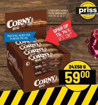 Priss Corny big 24x50 g. tilbud