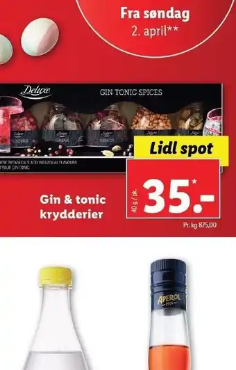 Lidl Deluxe gin & tonic krydderier tilbud