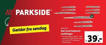 Lidl Parkside sæt med bajonetsavklinger tilbud